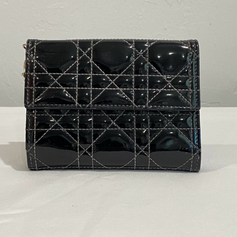 Christian Dior Patent Leather French Wallet